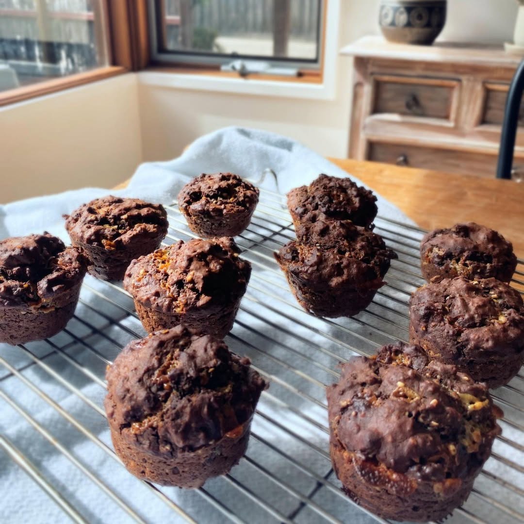 Chocolate and Hemp Seed Muffins